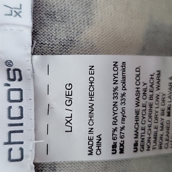 Chico's Black Scroll Print Poncho Size L/XL - Picture 5 of 7